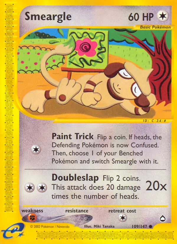 Smeargle - Aquapolis Pokemon Card