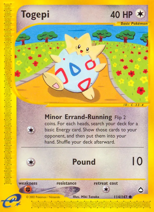 Togepi - Aquapolis Pokemon Card