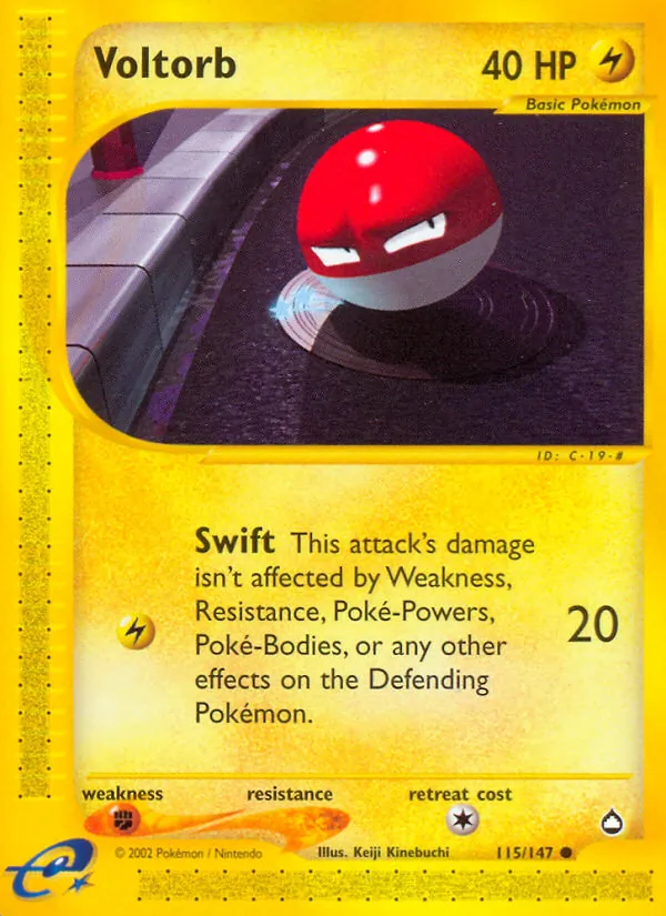 Voltorb - Aquapolis Pokemon Card
