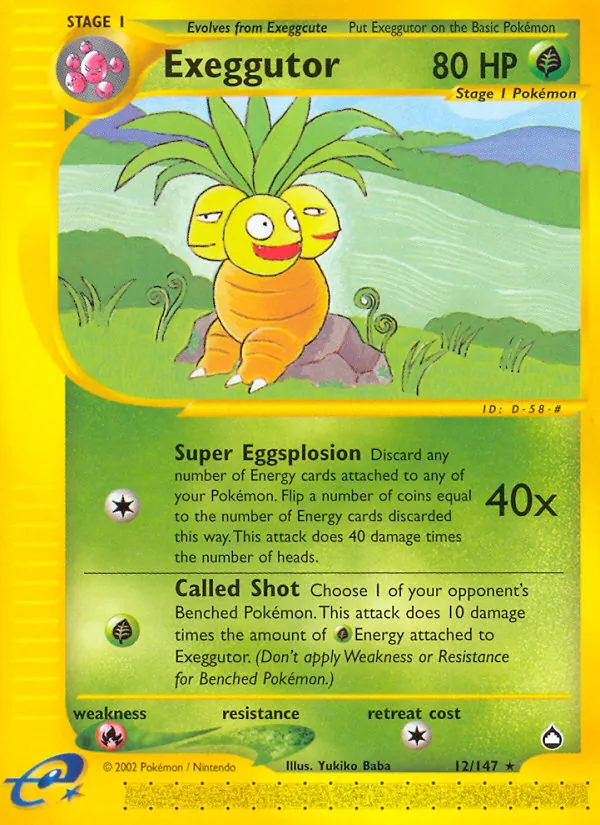 Exeggutor - Aquapolis Pokemon Card