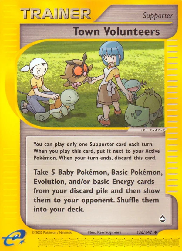 Town Volunteers - Aquapolis Pokemon Card