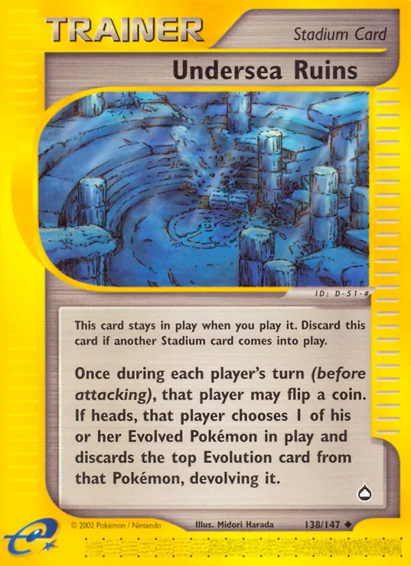 Undersea Ruins - Aquapolis Pokemon Card