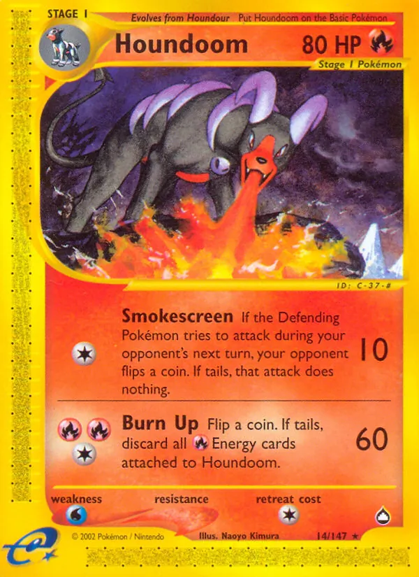 Houndoom - Aquapolis Pokemon Card