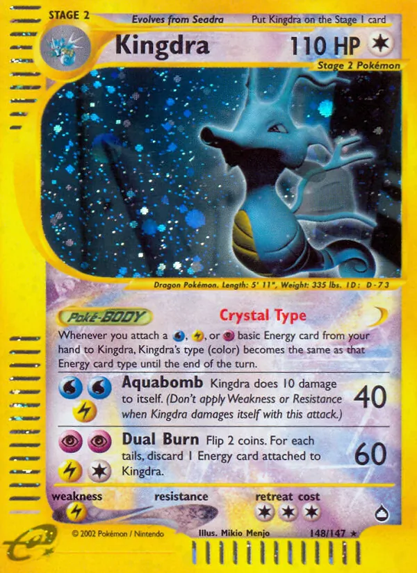 Kingdra - Aquapolis Pokemon Card