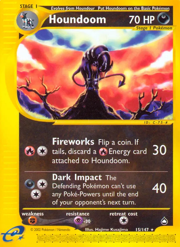 Houndoom - Aquapolis Pokemon Card