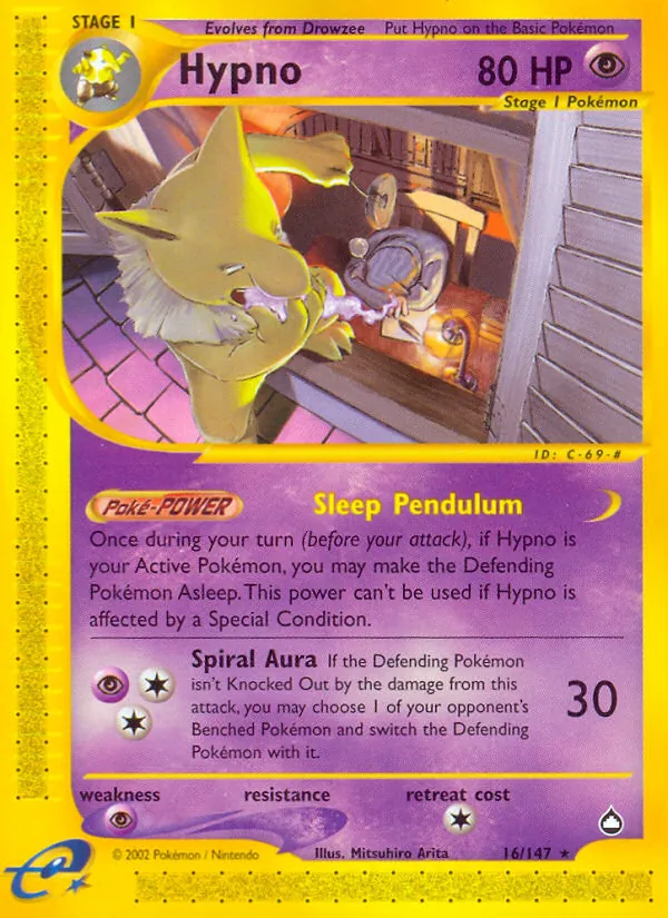 Hypno - Aquapolis Pokemon Card