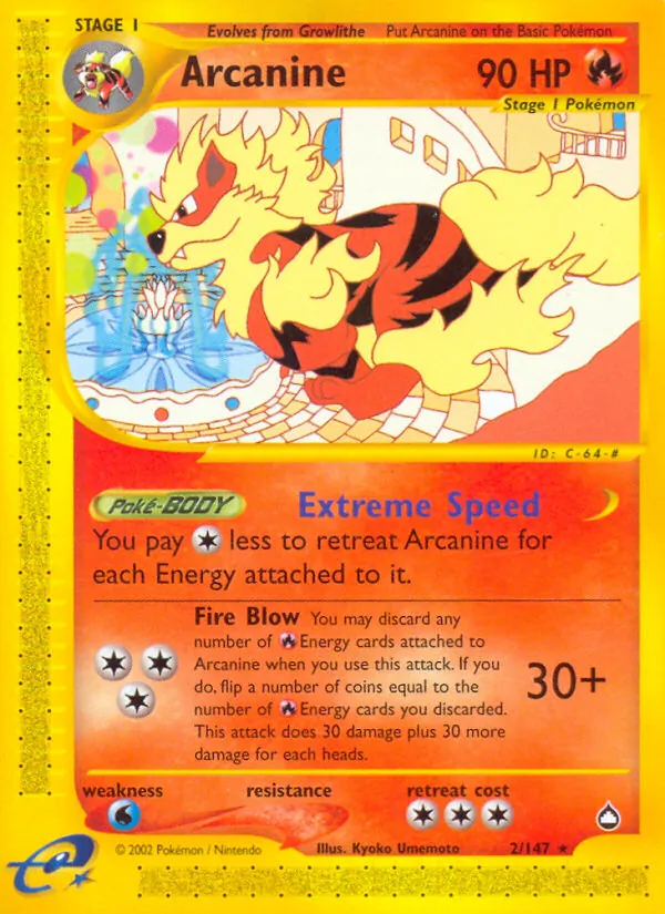 Arcanine - Aquapolis Pokemon Card