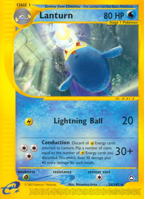 Lanturn - Aquapolis Pokemon Card