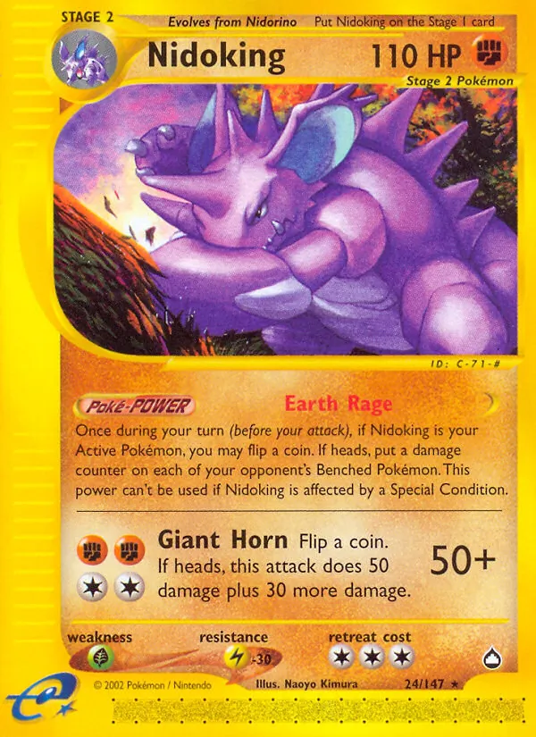 Nidoking - Aquapolis Pokemon Card