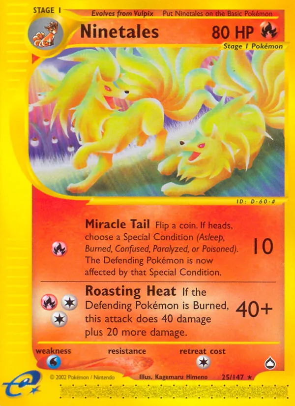 Ninetales - Aquapolis Pokemon Card