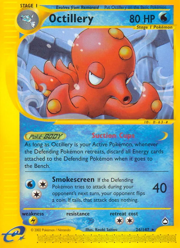 Octillery - Aquapolis Pokemon Card