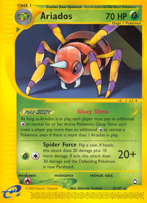 Ariados - Aquapolis Pokemon Card