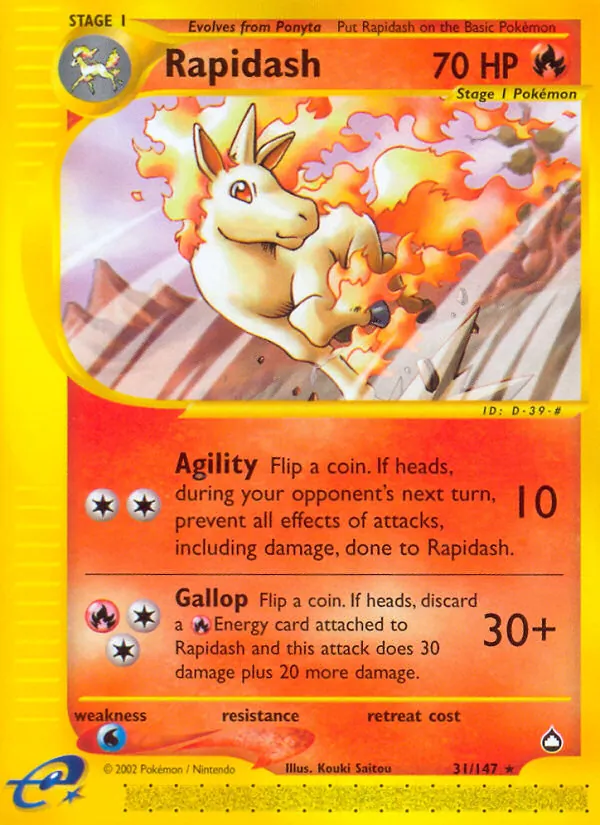Rapidash - Aquapolis Pokemon Card