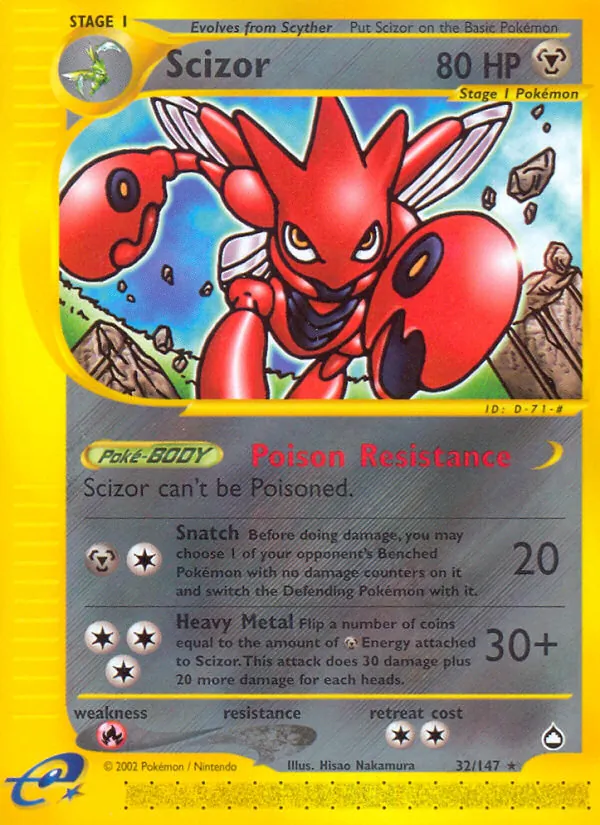 Scizor - Aquapolis Pokemon Card
