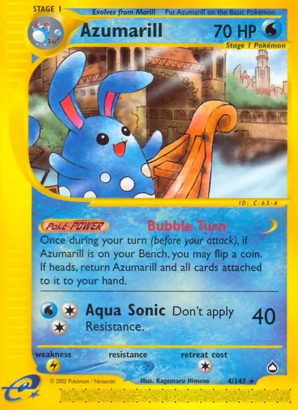 Azumarill - Aquapolis Pokemon Card