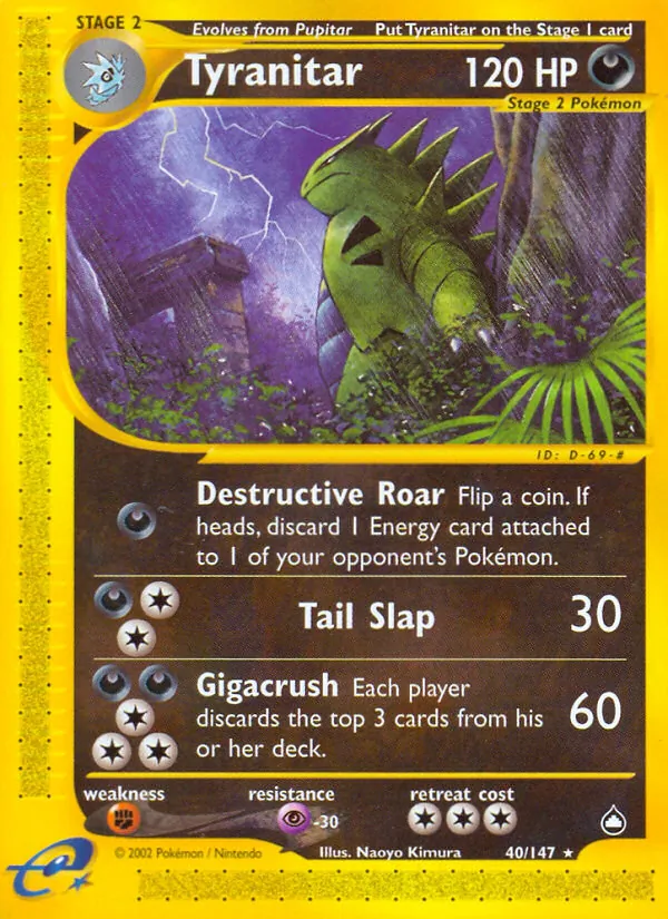 Tyranitar - Aquapolis Pokemon Card