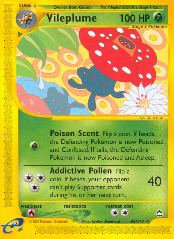 Vileplume - Aquapolis Pokemon Card