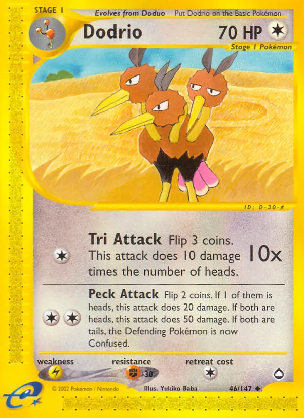Dodrio - Aquapolis Pokemon Card
