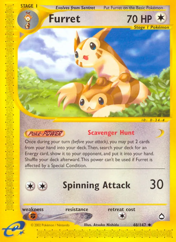 Furret - Aquapolis Pokemon Card