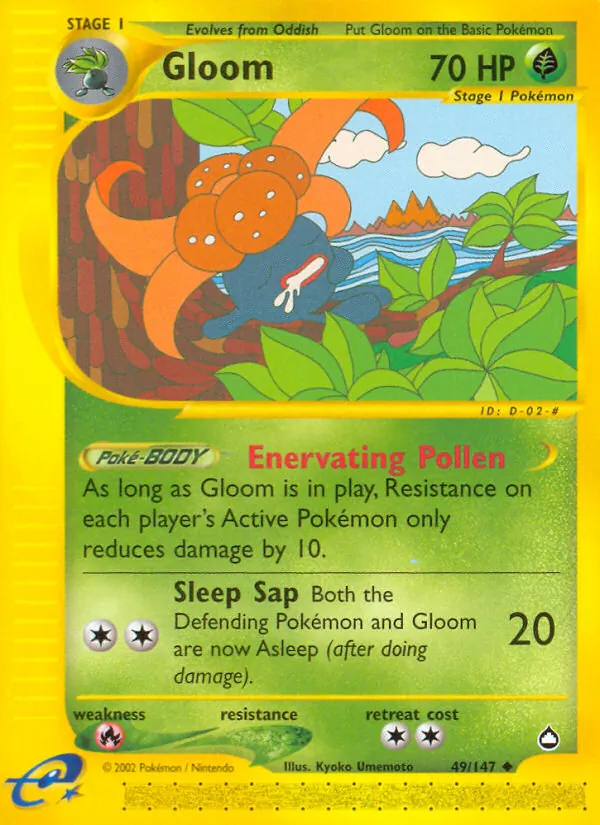 Gloom - Aquapolis Pokemon Card