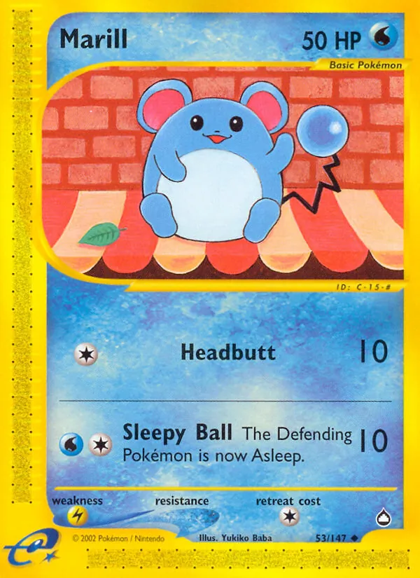 Marill - Aquapolis Pokemon Card