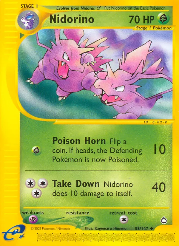 Nidorino - Aquapolis Pokemon Card