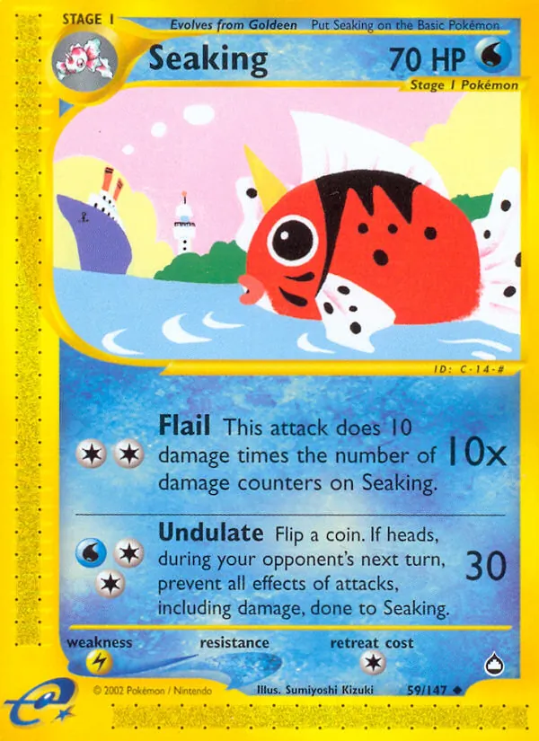 Seaking - Aquapolis Pokemon Card