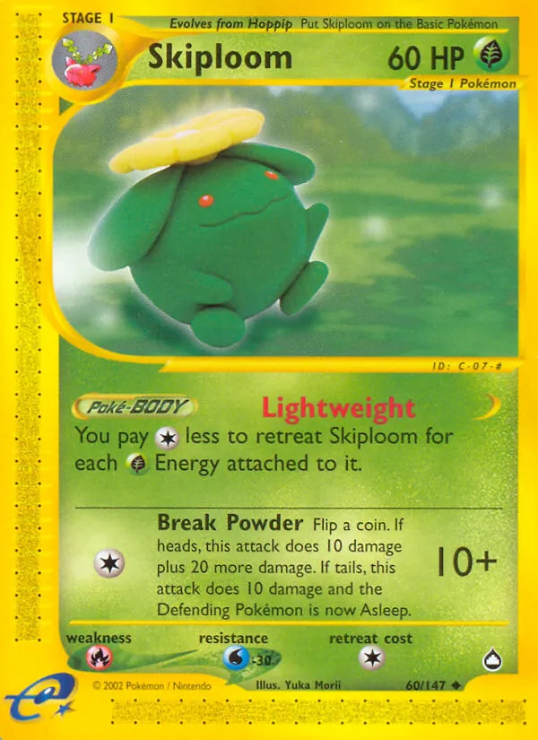 Skiploom - Aquapolis Pokemon Card