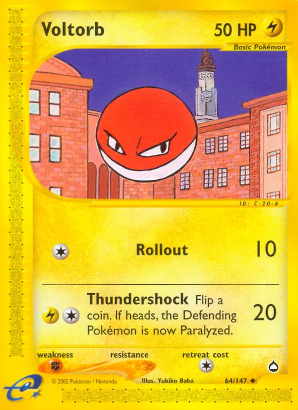 Voltorb - Aquapolis Pokemon Card