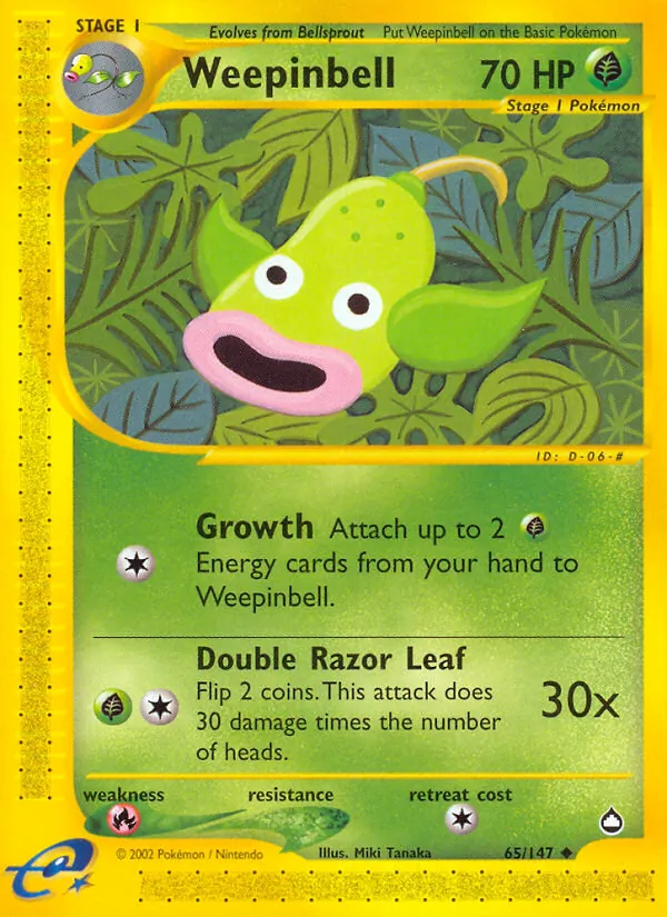 Weepinbell - Aquapolis Pokemon Card