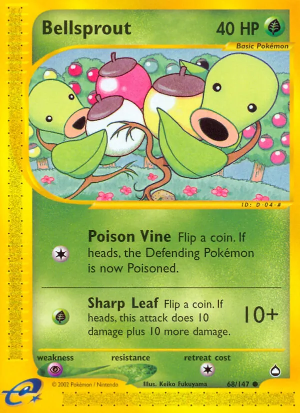 Bellsprout - Aquapolis Pokemon Card