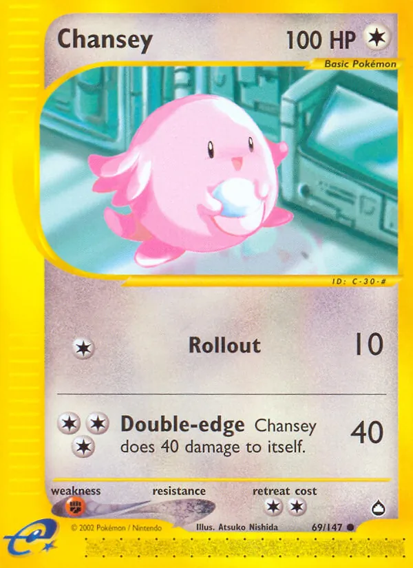 Chansey - Aquapolis Pokemon Card
