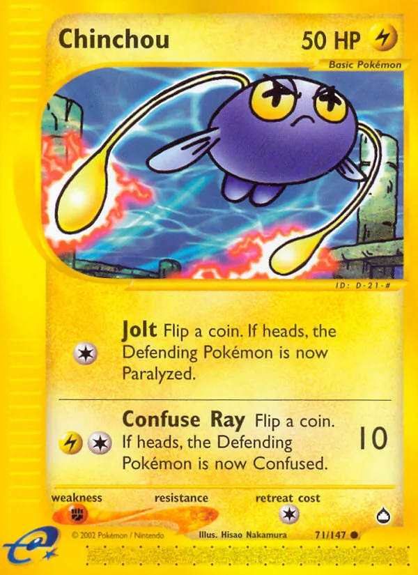 Chinchou - Aquapolis Pokemon Card
