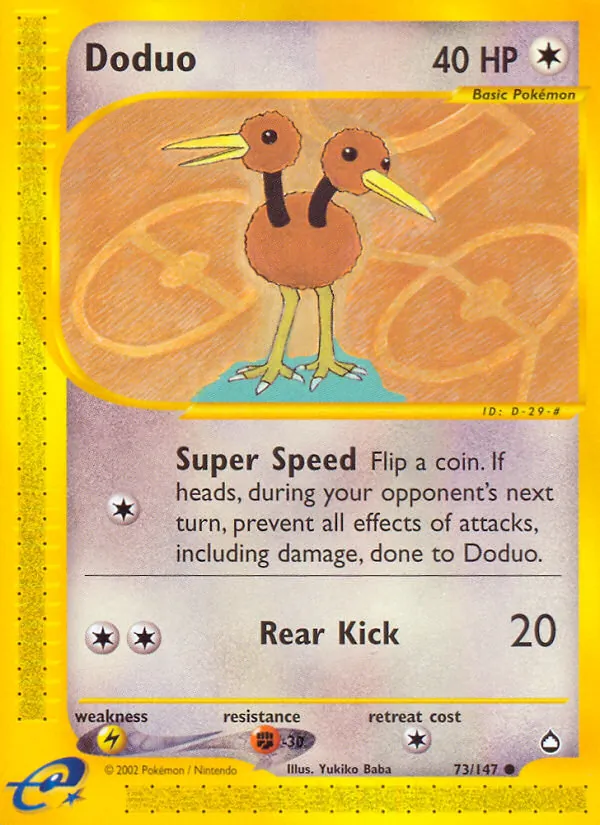 Doduo - Aquapolis Pokemon Card