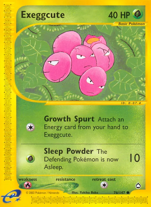 Exeggcute - Aquapolis Pokemon Card