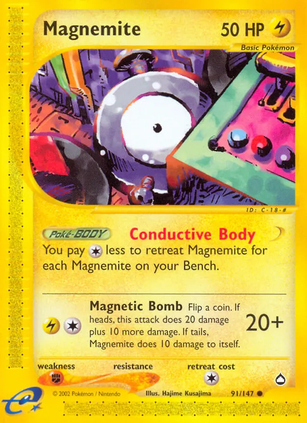 Magnemite - Aquapolis Pokemon Card