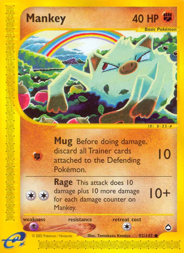 Mankey - Aquapolis Pokemon Card