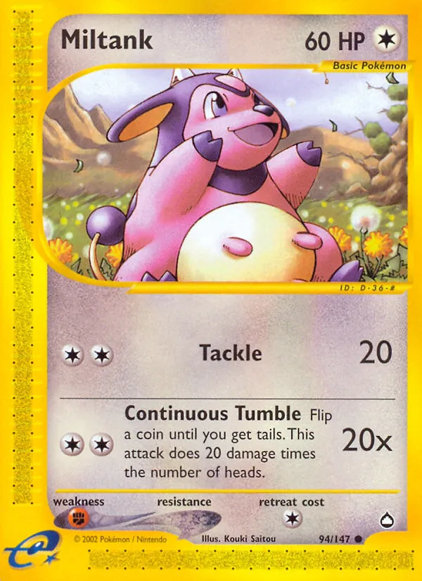 Miltank - Aquapolis Pokemon Card