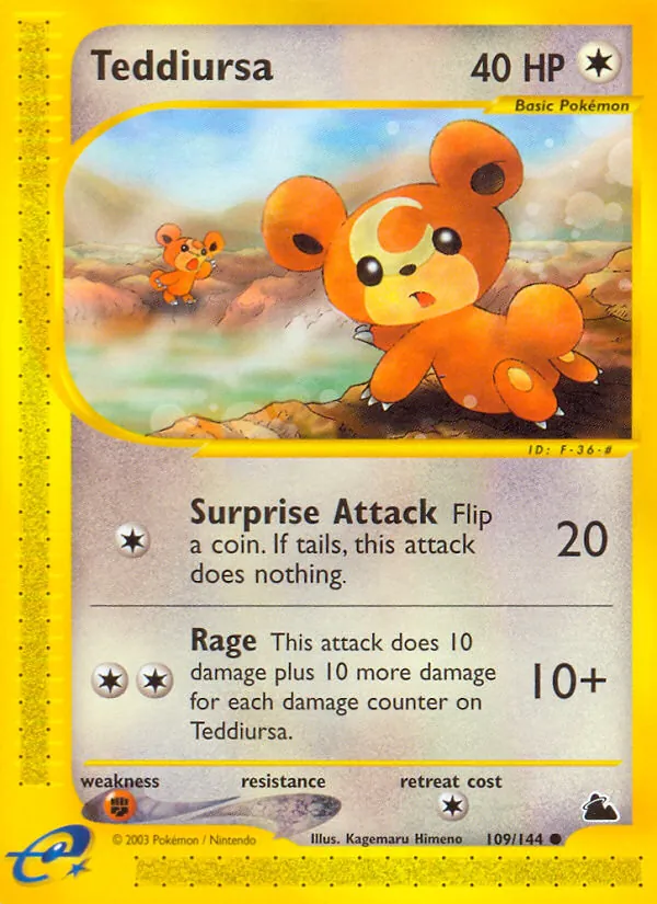 Teddiursa - Skyridge Pokemon Card