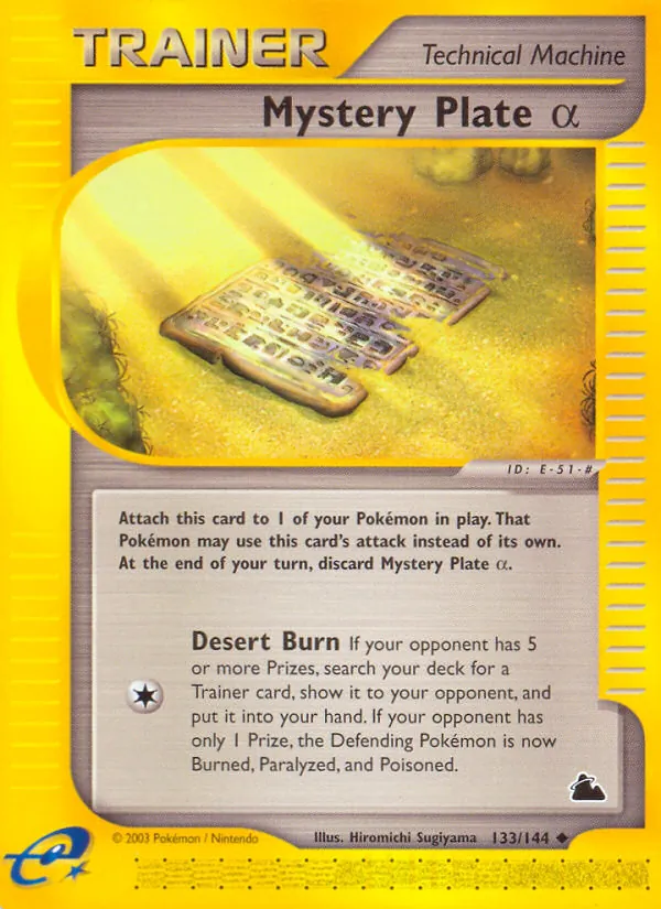 Mystery Plate Alpha - Skyridge Pokemon Card