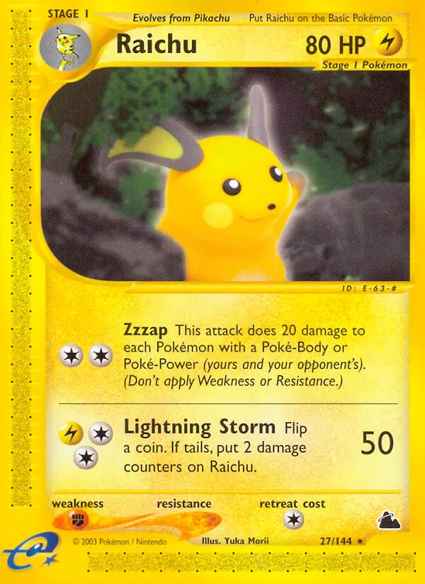 Raichu - Skyridge Pokemon Card