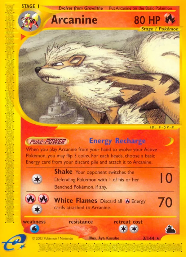 Arcanine - Skyridge Pokemon Card