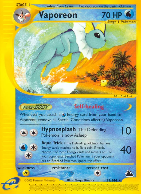 Vaporeon - Skyridge Pokemon Card