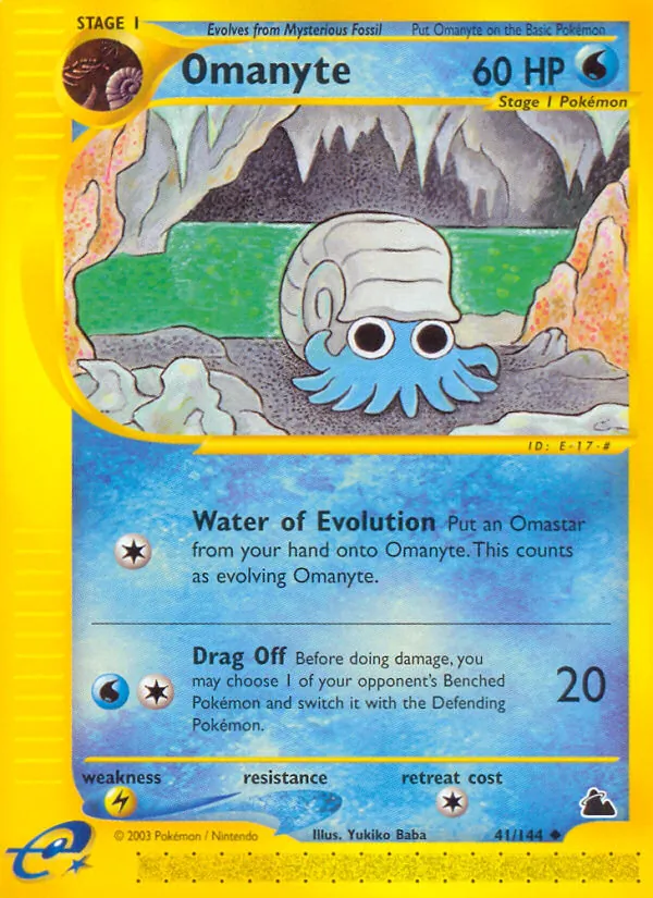 Omanyte - Skyridge Pokemon Card