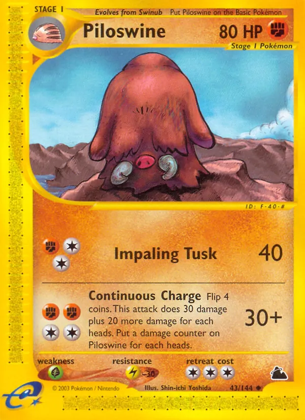 Piloswine - Skyridge Pokemon Card