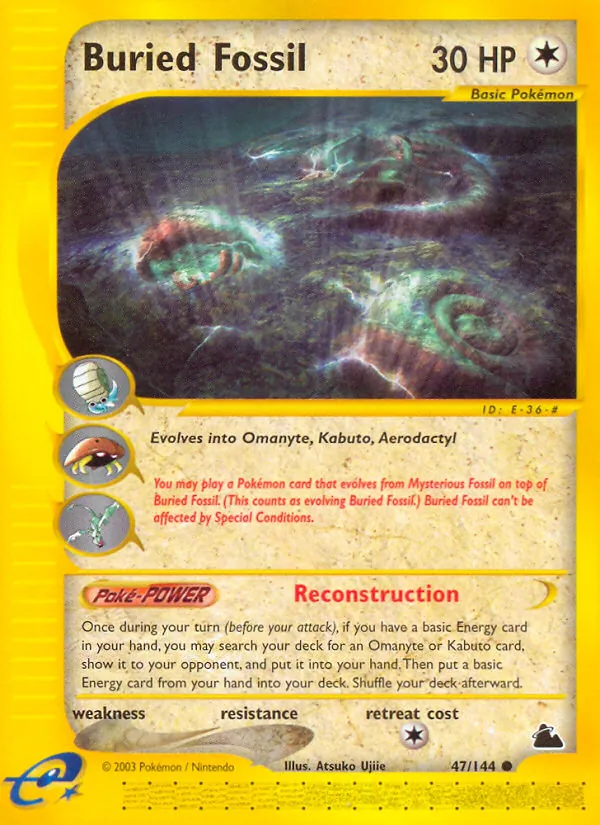 Buried Fossil - Skyridge Pokemon Card