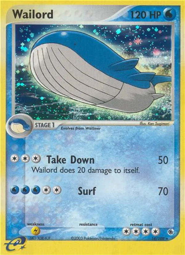 Wailord - Ruby & Sapphire Pokemon Card