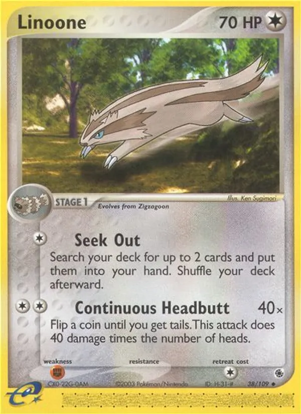 Linoone - Ruby & Sapphire Pokemon Card