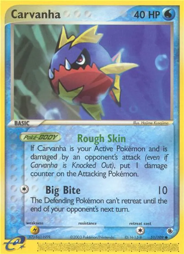 Carvanha - Ruby & Sapphire Pokemon Card