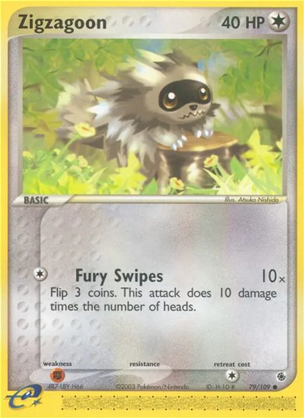 Zigzagoon - Ruby & Sapphire Pokemon Card